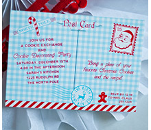 North Pole Christmas Cookie Exchange Party Printable Invitation